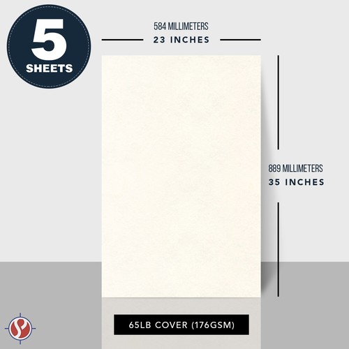 23 x 35" Large Size Parchment Card Stock Paper, 65lb Cover (176GSM), 5 per Pack - Picture 18 of 18