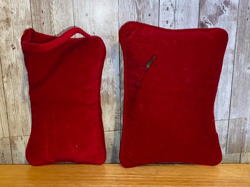 Joy To The World Cross-Stitch Needlepoint Christmas Pillows Door Knob Set Of 2 - Picture 5 of 6