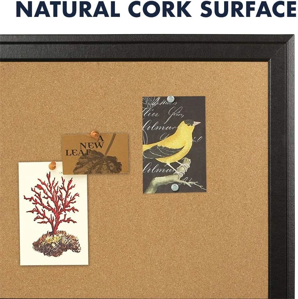 Quartet Cork Bulletin Board, Framed Corkboard, 11” X 17”, Black Frame, Message B - Image 3 of 4