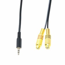 3.5mm TRS to /- dual RCA phono Jack AV audio coaxial cable for Amplifier mixer