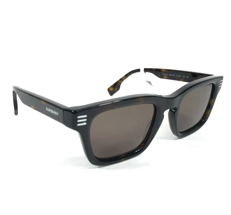 Óculos de sol Burberry B4403 3002/73 quadrado tartaruga escura com lentes marrons 51-23-150 - Imagem 2 de 4