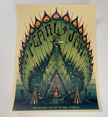 Pearl Jam Poster Kia Forum Los Angeles 2024 Silkscreen S/N AP