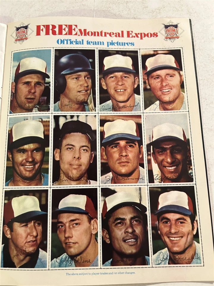 Juego de 24 cartas de sello de Montreal Expos Team 1971 álbum polvo oxidado Renko Bob Bailey Foto 3 de 4
