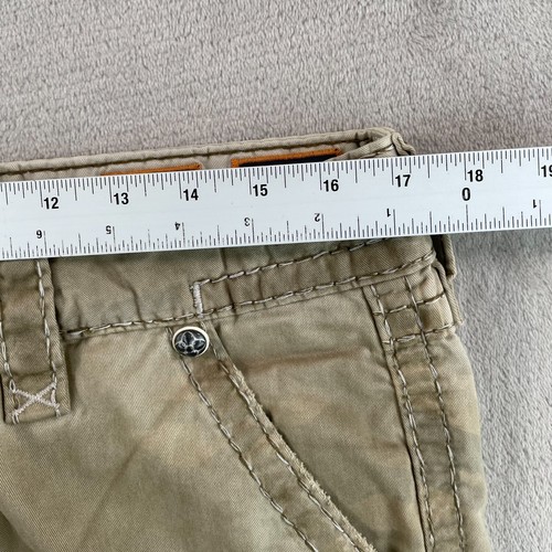 Rock Revival Cargo Shorts Men 32 Beige Tan Green Camouflage Twill Pockets 12" - Picture 7 of 12