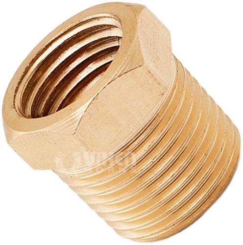 3/8"NPT MALE TO ¼"NPT FEMALE BRASS THREAD REDUCER FITTING F/ HORN/TANK VXA3814 - Picture 2 of 2