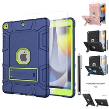 iPad 9th 8th 7th Generation Case Shockproof Heavy Duty Cover + Screen Protector