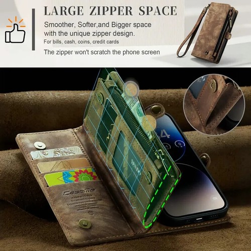 Luxury Leather Flip 2 in 1 Wallet Case Cover for iPhone 7 Shockproof Card Slots - Picture 8 of 14