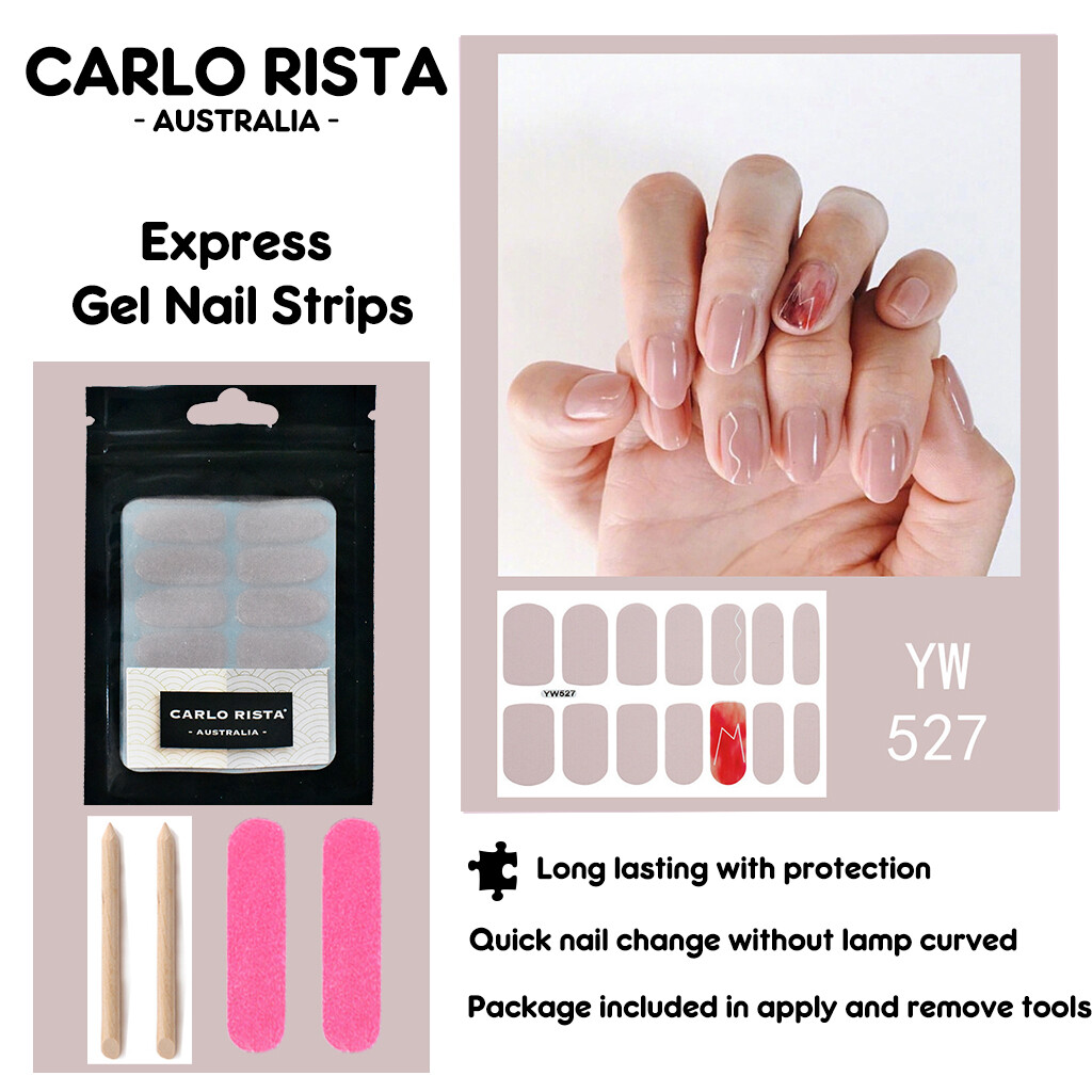 Semi Cured Gel Nail Polish Strips Gel Nail Sticker UV Lamp Cured Nail