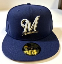 Milwaukee Brewers MLB NE Authentic Collection Fitted Hat-Blue/Gold