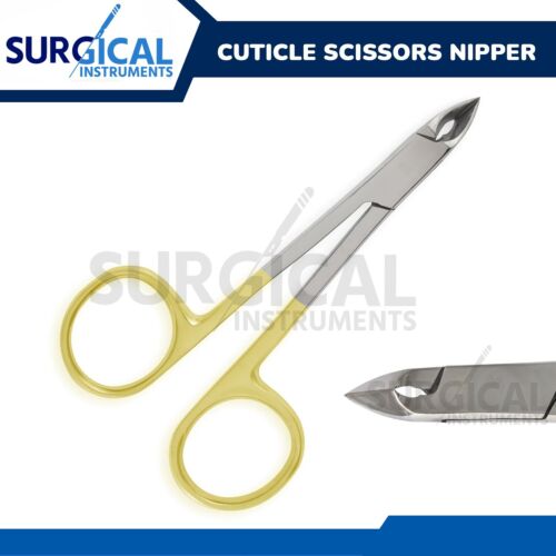 Cuticle Scissors Tissue Nipper 4" Nail Clipper Manicure Pedicure German Grade - Afbeelding 1 van 3