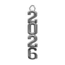 Endea Graduation Silver Stacked Tassel Date Charm Year 2026