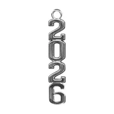 Endea Graduation Silver Stacked Tassel Date Charm Year 2026