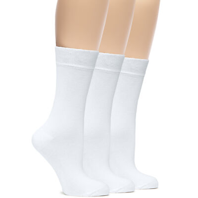 WOMEN Dress Crew BAMBOO Socks, MEDIUM, Business Casual, 3 Pair