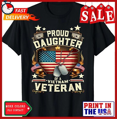 Proud Daughter Of A Vietnam Veteran Usa Flag Vintage Unisex T-Shirt