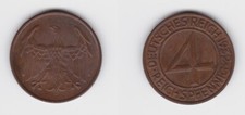 4 Pfennig Kupfer M&uuml;nze Deutsches Reich 1932 F f.vz (150377)