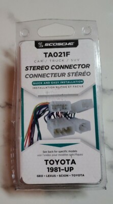 Ta021f Color Scosche TA021F Stereo Connector for Toyota/Geo/Lexus/Scion 1981 & Up | eBay