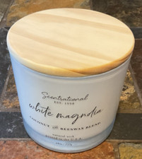 Scentsational White Magnolia Candle Lrg Glass Jar 26oz Coconut Beeswax Garden 🤍