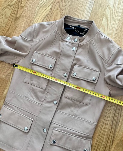 BELSTAFF WOMENS ITALY PINK LEATHER BIKER MOTO JACKET SIZE 40 - Picture 10 of 23
