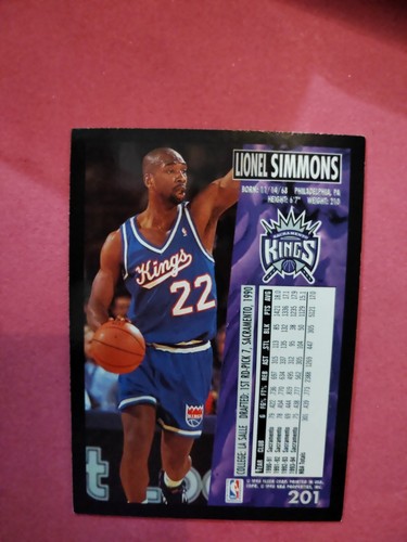 Lionel Simmons Sacramento Kings Basketball Karte NBA Fleer 1994-95 #201 - Bild 2 von 2