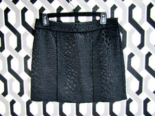 NWT 228.00 Juicy Couture Short Skirt Italian Reptile Black Box Pleat Etta Sm 4