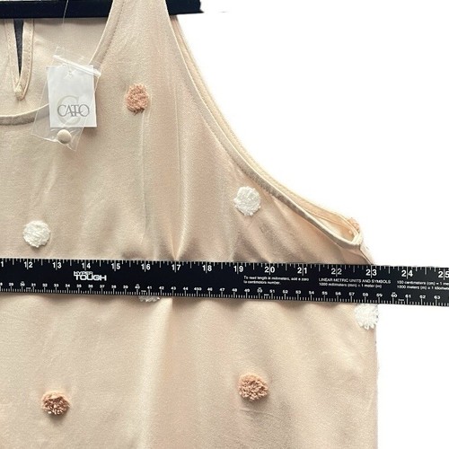 CATO Taupe Mauve Sundress Swing Style With Pockets And Fluff Poms Women’s XL NEW - Picture 8 of 8