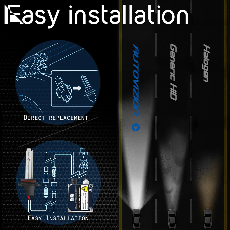 6000K HID XENON 9006/HB4 LOW BEAM HEAD LIGHTS BULB CONVERSION KIT W/BALLAST C7 - Image 4 of 4