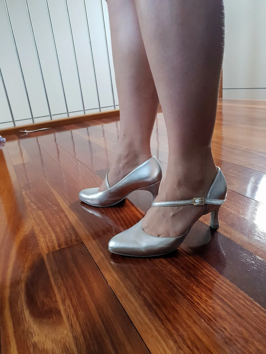 Ladies DANCE STEPS by EQUITY dance Shoes SILVER METALLIC LEATHER