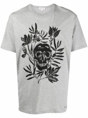 ALEXANDER McQUEEN SKULL LOGO TEE TOP MEN T-SHIRT