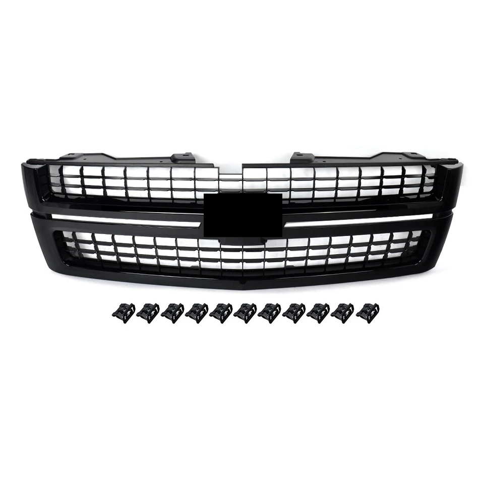 Front Upper Grille Glossy Black For Chevy Silverado 2500HD 3500HD 2007-2010 Foto 4 de 4