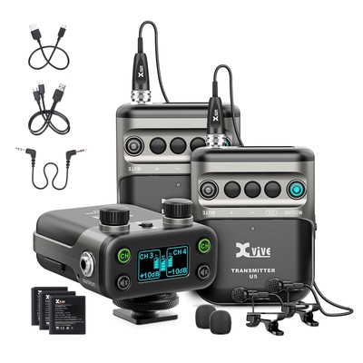 U5T2 Wireless Lavalier Microphone System for DSLR Cameras, Camcorders,with 2....