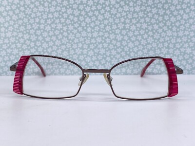 Theo Brille Damen Rot Ice Cream us 49 Silber Pink Cat Eye Rechteckig  Medium