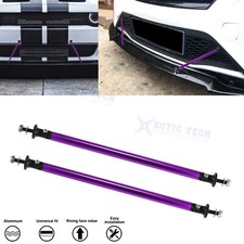 Purple Sporty Style Auto Front Bumper Lip Splitter Strut Rod Tie Support Bars
