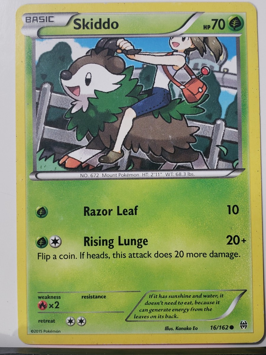 skiddo pokemon card value 017/185 | Common Reverse Holo Grass Take Down (30) This Pokmon does 10 damage to itself Skiddo 16/162 PL - XY