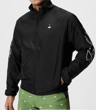 NWT New 99 Fabletics Spellout Logo Lightweight Jacket Black L Large Womens Mens