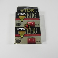 TDK EHG TC-30 2-Pack VHS Tapes For Camcorder