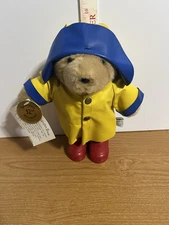 Vtg 1988 Paddington Bear 32nd Anniversary Yellow Rain Suit Tags Plush Eden Toys