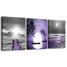 Black and white scenery yellow sunflower Canvas Prints Wall Art for Living Ro...