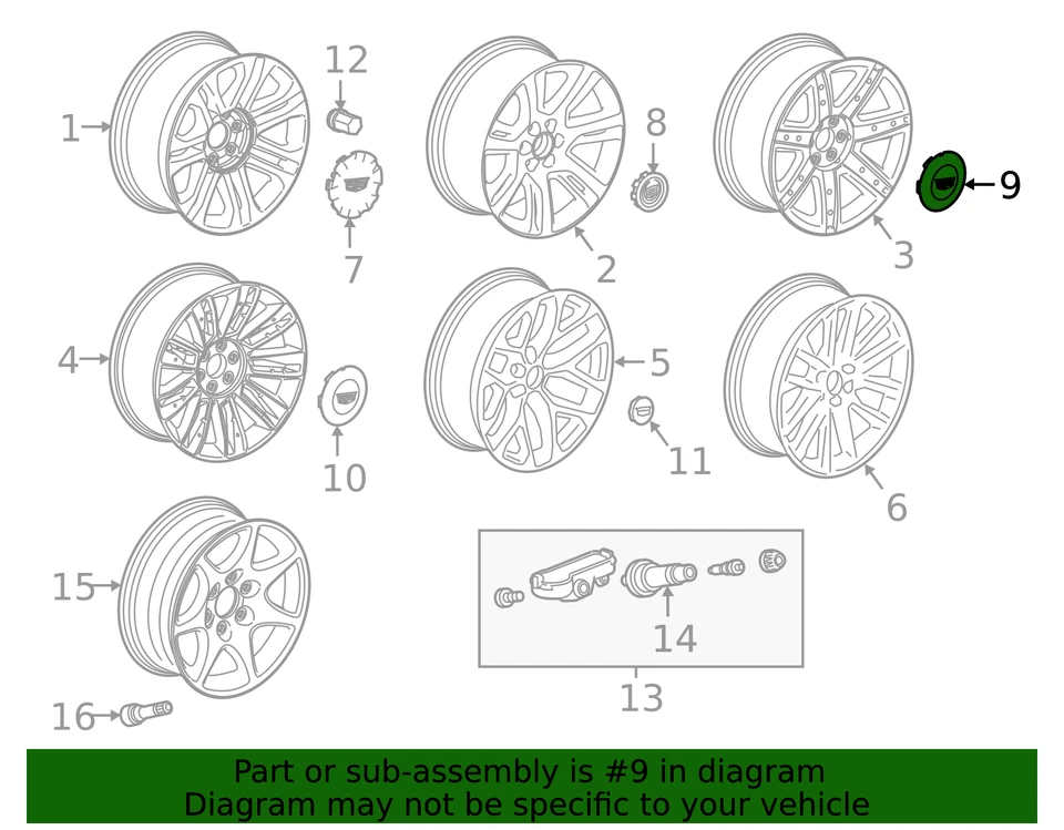 Tapa de rueda delantera y trasera GM 23432315 original Foto 4 de 4
