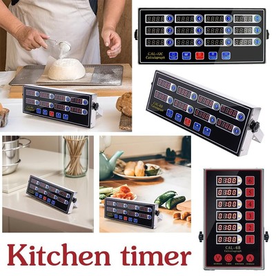 Commercial 8 Channels Digital Kitchen Timer Stainless Calculagraph Tim| V8P5