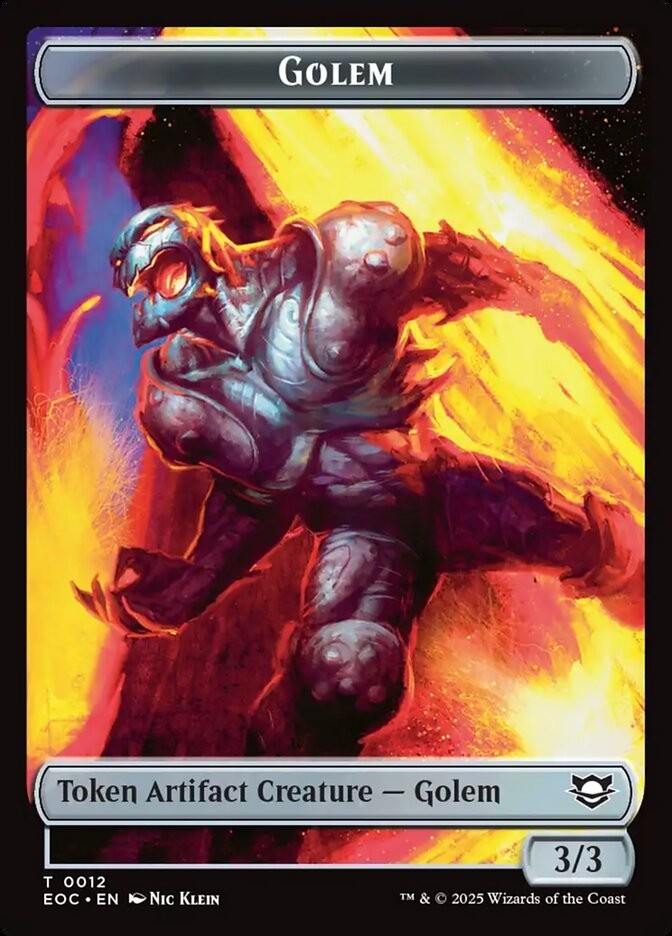 (x4) Golem 3/3 Golem 9/9 0012-0014 Set of Double Sided Token EOC MTG Near Mint
