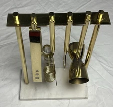 Threshold Brass 4-Piece Bar Tool Serving Set With Marble Base