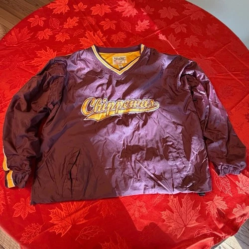 Vintage Steve and Barry's Chippewas Pullover Windbreaker Jacket V-Neck Size L - product listing photo