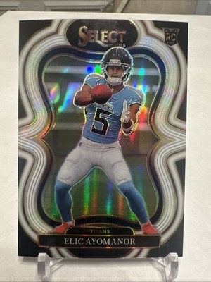 2025 Panini Select Elic Ayomanor RC Suite Level White Prizm 1/35 Titans BOOKEND