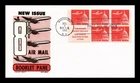 DR JIM STAMPS US COVER AIR MAIL 8C BOOKLET PANE FDC KEN BOLL CACHET CRAFT