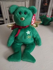 Ty Beanie Baby Gift Joy green - MWMT (Bear Angel 2004) Christmaas