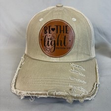 Unbranded Trucker Hat Be The Light Christian Unisex OSFM Tan Distressed Cap