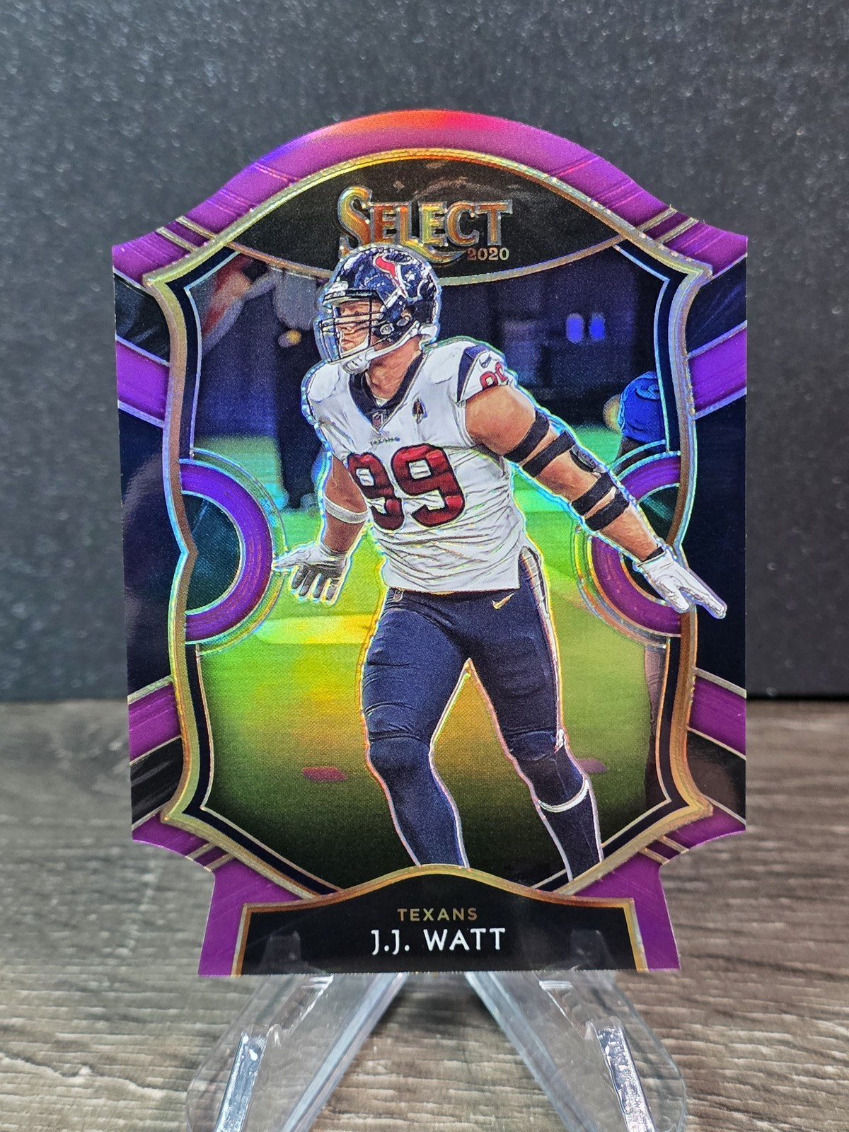2020 Panini Select #29 J.J. Watt Purple Prizm Die Cut Houston Texans