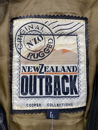 Vintage New Zealand Outback Leather Jacket Size Large Outerwear Broken Zipper🚨 - Picture 3 of 10