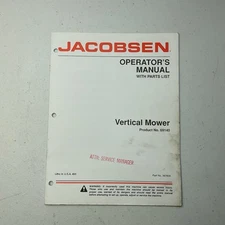 JACOBSEN VERTICAL MOWER OPERATOR'S MANUAL W/ PARTS LIST 69140