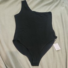 MangoPop Black One Shoulder Bodysuit Size XXL NWT